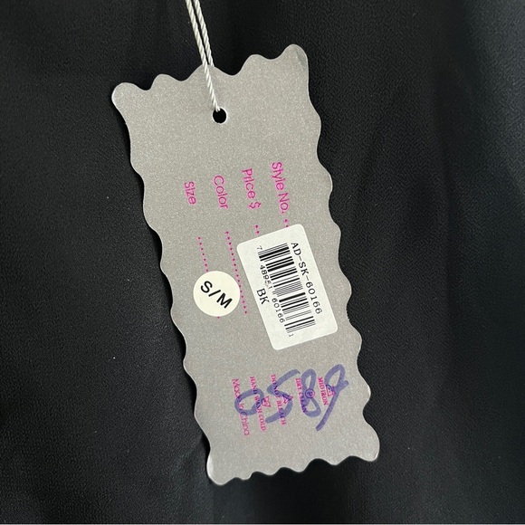 PRETTY ANGEL Silk Blend Crystals Tank Top Bows Black Size S/M NWT - Picture 7 of 13